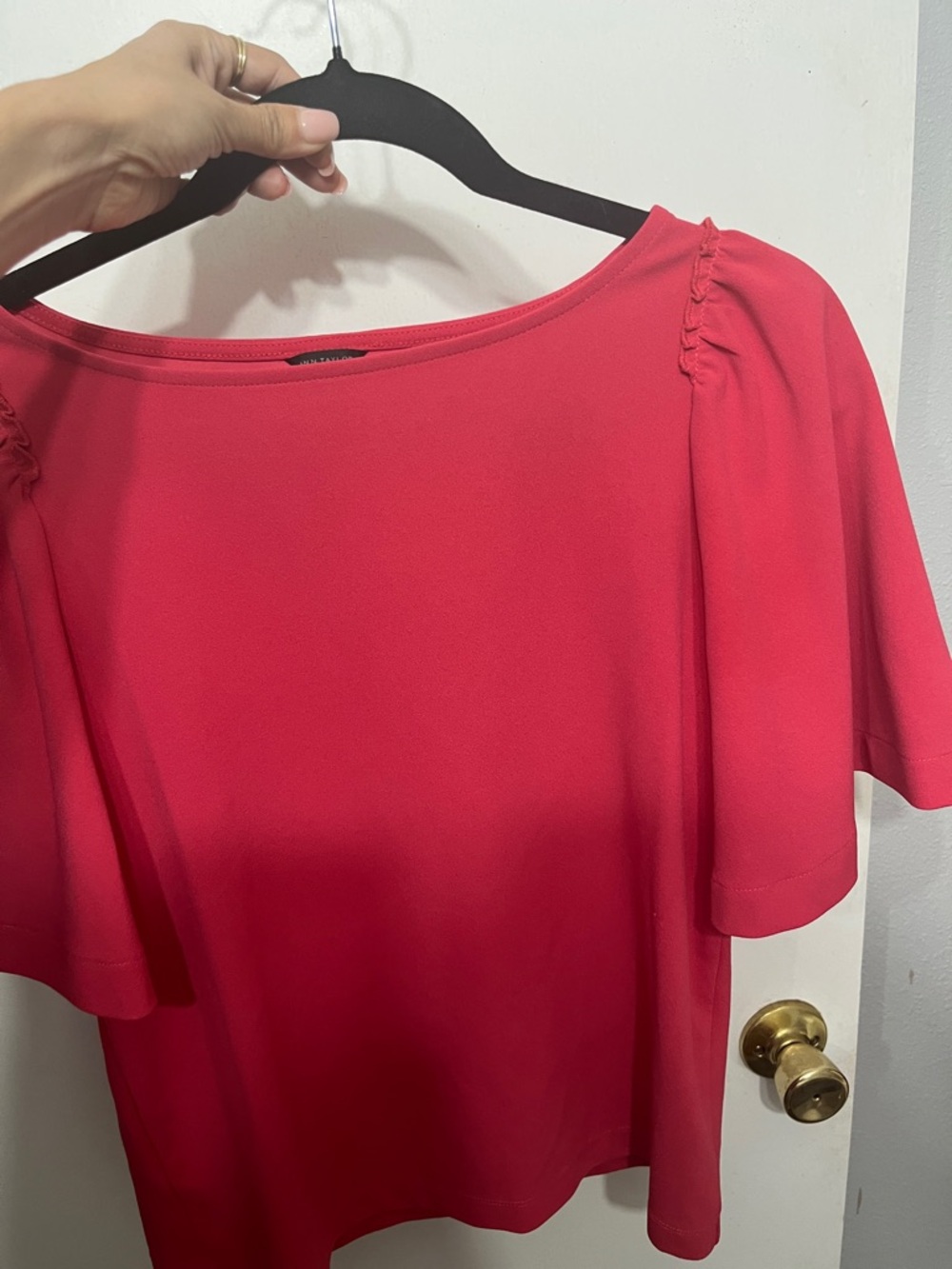 Ann Taylor Bright hot pink butterfly Sleeve Short-Sleeve Top